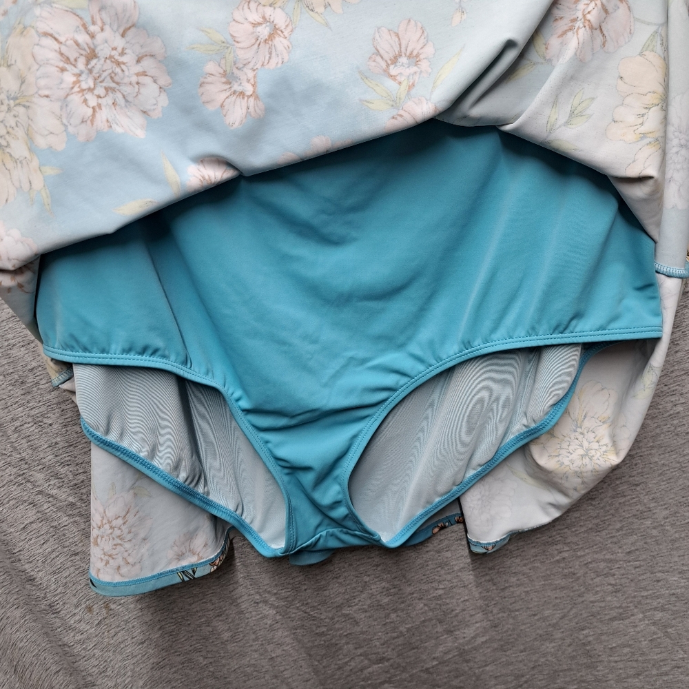torrid Aqua Peach Cream Floral Swim Skirt - Picture 3 of 7